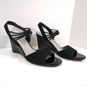 Impo Vanolo Women's Black Wedge Sandals , Size 7-1/2M